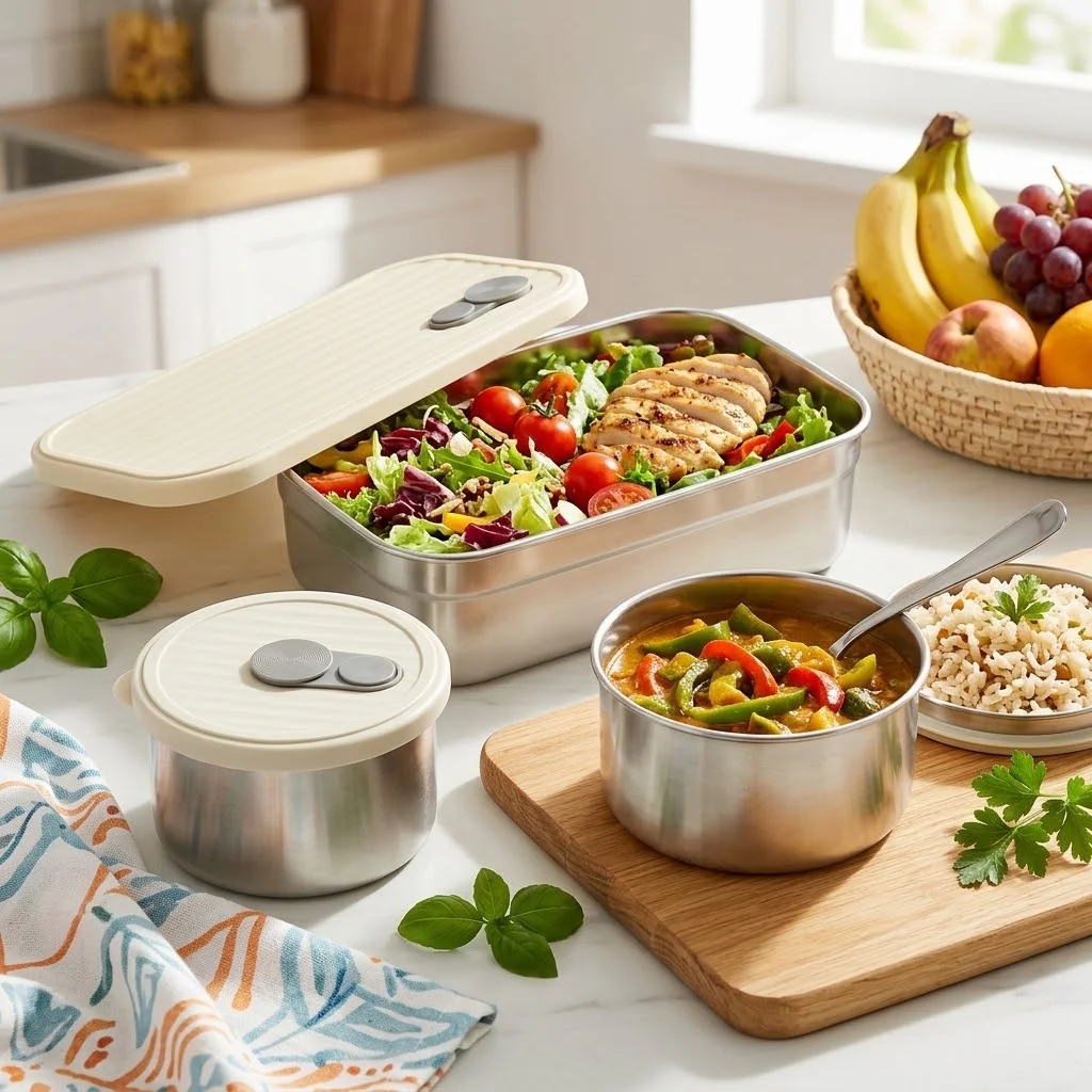 Food Storage Oven Safe - Juego de fiambreras de acero inoxidable