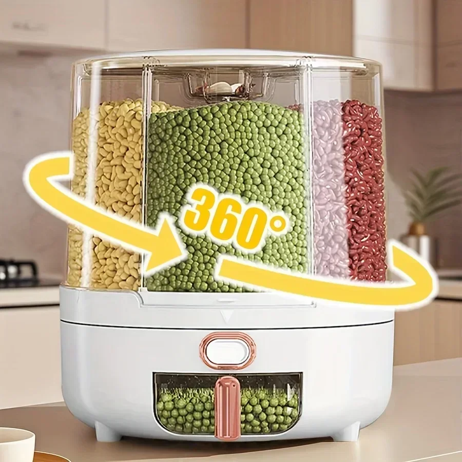 Food Storage Meals - 6 compartimentos 360 ° Contenedor giratorio